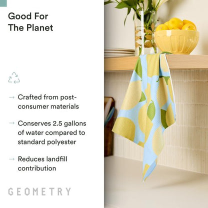 GEOMETRY Spring Kitchen Towels - Quick Dry Microfiber Cloth Spring & Summer Dish Towels for Kitchen Drying - Premium Quick Dry Towel - Lemon Delight, 18" x 30" - 1-Pack