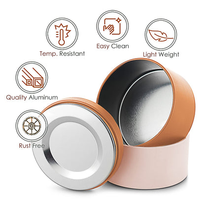 Hearth & Harbor Tin Candle Jars for Making Candles - DIY Candle Containers with Lids - Metal Candle Jars - Bulk Tins Storage for Candle - (24 Pieces) - (8 Ounces) - Solid Peach and Copper