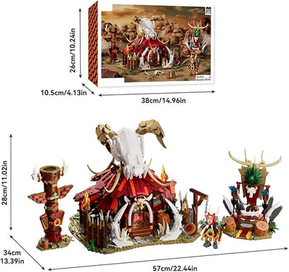 Medieval Castle Bonefire Gate Building Sets for Adults Architecture Sets with Knights &amp Viking Village Modular Display Set 2098pcs