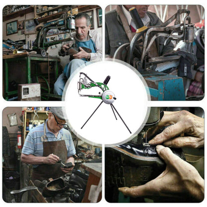 YUEWO Leather Hand Shoe Repair Machine Small Heavy Duty Cobbler Sewing Machine for Manual Sewing Dual Cotton Nylon Line Green