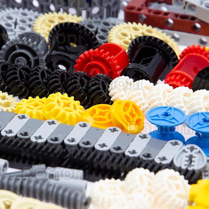 Technic Parts for Lego Kits 900+ Pieces Car Gear Axle Pin Chain Link Tire Wheels Building Blocks Set - Compatible with Major Brands