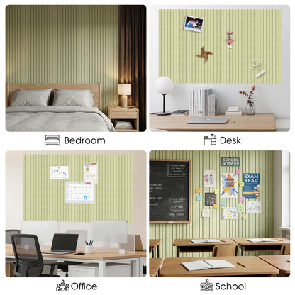 Large Cork Board for Walls 59" x 36",15 Pack 12"X12"Felt Bulletin Board Tiles with 120 Adhesive Tabs,Cork Board Alternative for Office Decor, Push Pin Board Wall Organizer-Sage Green