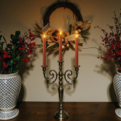 Flameless Taper Candles -10 inch 6 Pack Orange Candle Sticks with 3D Flickering Effect & 10-Key Remote, Realistic Battery Operated Candlesticks for Christmas Decor, Weddings, Halloween, Home Decor