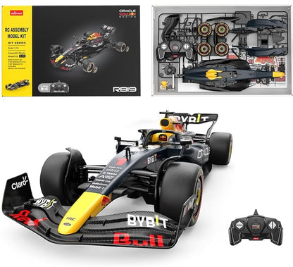 RASTAR 92600 1/16 55PCS Officially Licensed RC Race Car Building Kits for Oracle RedBull F1 RB19 with Remote Motor &amp DIY Decals for Play &amp Display - Ideal Gift for F1 Fans Ages 8+