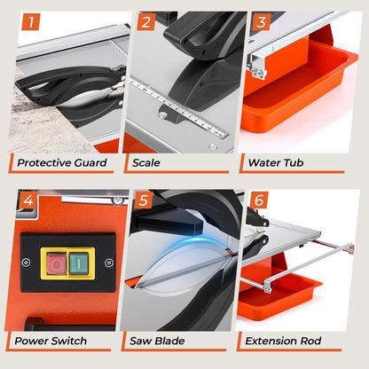 Flyrivergo 900W 8-Inch Wet Tile Saw, Tile Cutter