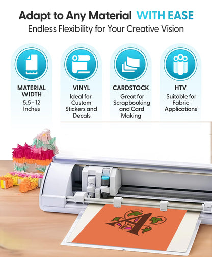 Silhouette America Cameo 5 Alpha (α) - Smart Cutting Machine for Print & Cut - Quiet Operation with AutoBlade, Studio Software, Cutting Mat- Vinyl, Paper & Fabric Compatible - Classic White