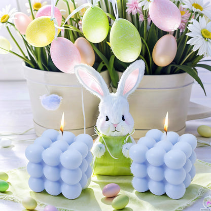 2PCS Bubble Candle Set, Cube Soy Wax Bubble Candles, Handcrafted Natural Scented Aesthetic Bubble Candle Set for Home Bedroom Decor, Birthday Mothers Day Gifts