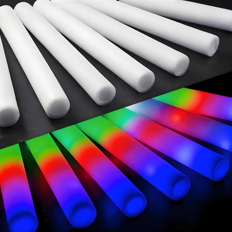 Blu7ive 20 PCS Foam Glow Sticks Party Favors led foam sticks 3 Modes Light Up Glow Sticks Multicolor glow in the dark party supplies,DJ Wands, Concert, Birthdays
