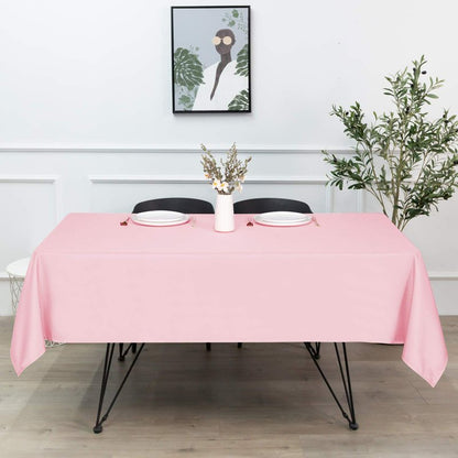 sancua Rectangle Tablecloth - 54 x 120 Inch - Stain and Wrinkle Resistant Washable Polyester Table Cloth, Decorative Fabric Table Cover for Dining Tables, Buffet Parties and Camping, Pink