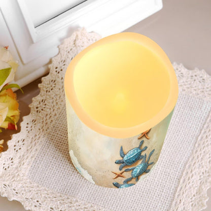Ystardream 4PCS Flameless Candle Sea Turtle Led Flameless Candles with Remote Fake Candles that Look Real for Home Living Room Bathroom Bedroom Decor,Starfish
