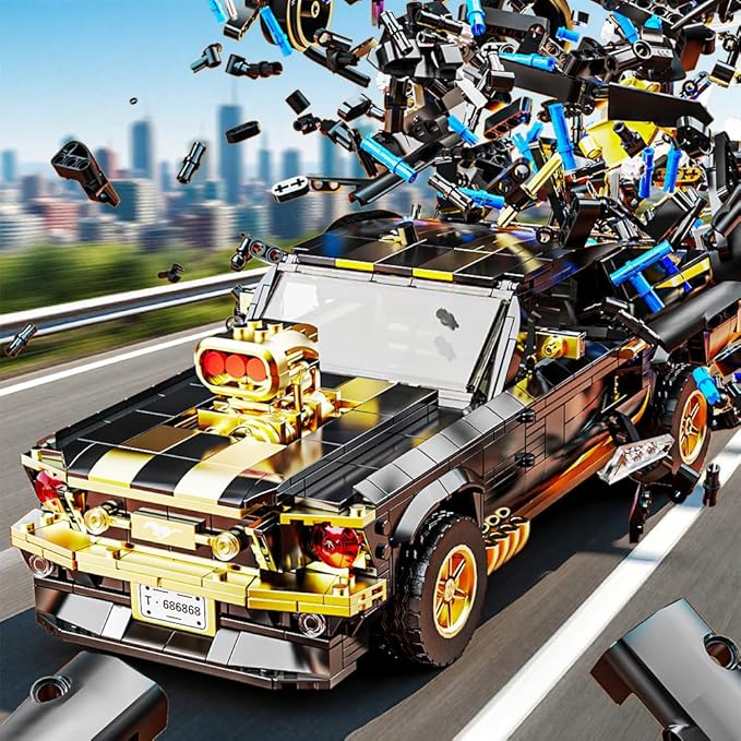 1:10 MOC Sports GTRS Car Building Blocks Toys Boys or Adults Kits Building Set Raceing Car ModelCars for Boys Age 14(1680 Pieces)