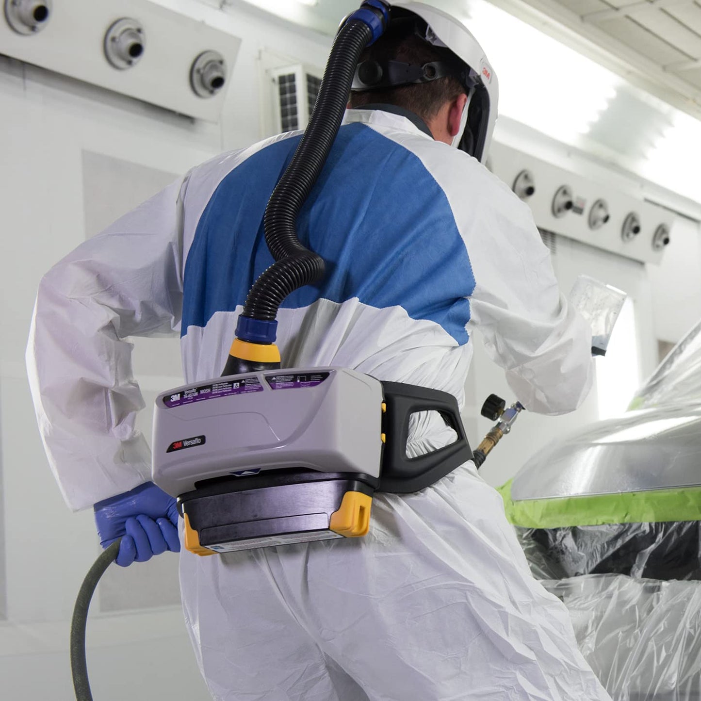 3M PAPR, Versaflo Powered Air Purifying Respirator Assembly TR-814N, Includes Intrinsically Safe Unit and Battery, Airflow Indicator, Easy Clean Belt