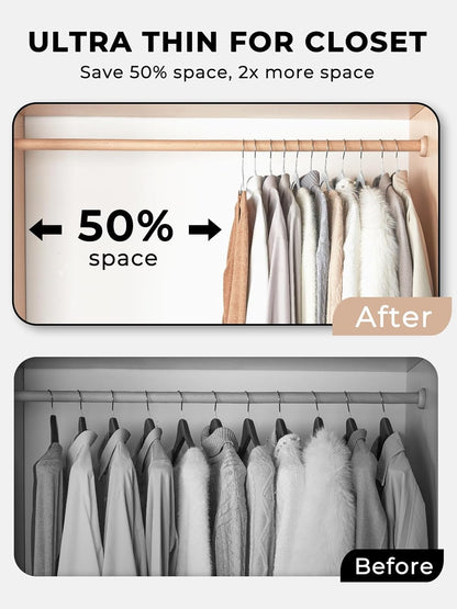 SMARTOR Plastic Hangers 50 Pack - Heavy Duty Slim Clothes Hangers | Durable & Space-Saving | White