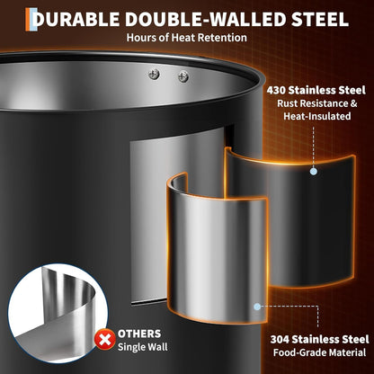 PeacefulHues 120 Cup Commercial Coffee Urn - 18L/4.8Gal Stainless Steel Electric Coffee Maker With Double Wall Insulation, Hot Beverage & Water Dispenser for Weddings, Parties, Catering, Buffets
