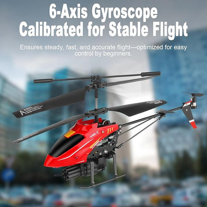 GoolRC Remote Control Helicopter WLtoys V398-C 3.5 Channel RC Helicopter with 6-Axis Gyroscope Altitude Hold LED Light Simulate Firing 2.4GHz Flying Toys for Beginners