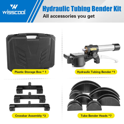 WISSCOOL Hydraulic Pipe Tube Bender Kit 1/4"-7/8" Copper Tubing Bender, Pipes Bending Tools with 7 Dies for HVAC Air Conditioning Refrigerator Repair