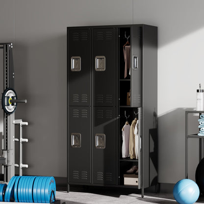 GAOMON 6 Door Metal Lockers, Industrial Double Lockers, Heavy Duty Steel Gym Lockers, Secure Storage Solutions, Perfect for Offices, Gyms, Schools and Homes, Metal Combination Lockers for Employees