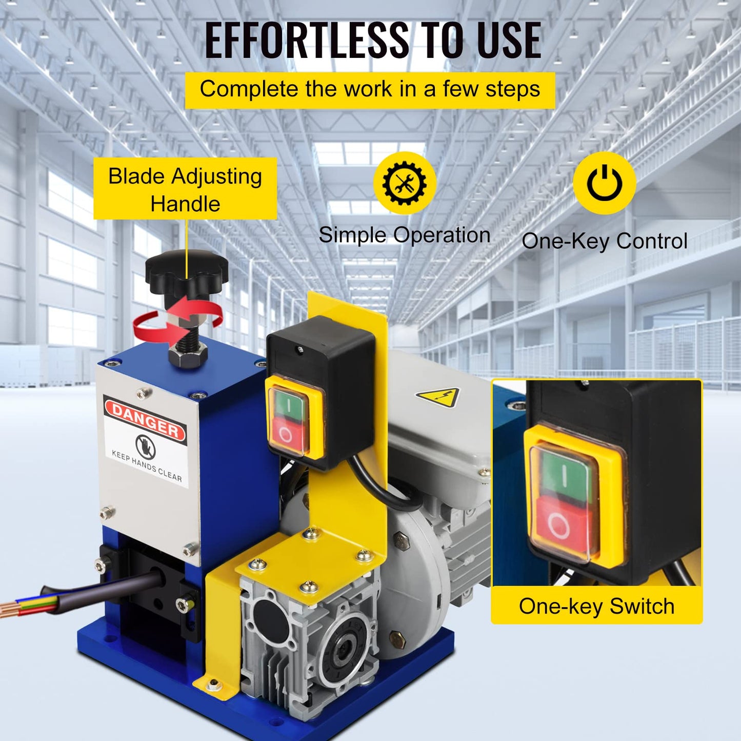 Vevor Automatic Electric Wire Stripping Machine 0.05"-0.98",Portable Dark Blue Wire Stripper, Wire Stripping Machine Tool for Scrap Copper Recycling (Dark Blue): Tools & Home Improvement