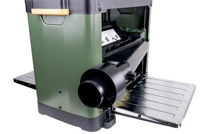 Cutech 40700H 12½-Inch Spiral Cutterhead Benchtop Planer with Tungsten Carbide Inserts, Snipe Minimizer, and Board Return Rollers (12-1/2-Inch Single Speed)