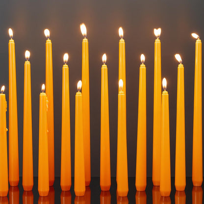 MTLEE Taper Candles 8/10/12 Multi Height Unscented Taper Candles 8 Burn Hours for Dinner Decorative Home Decoration Fall Thanksgiving Wedding Party Candlesticks(Orange,36)