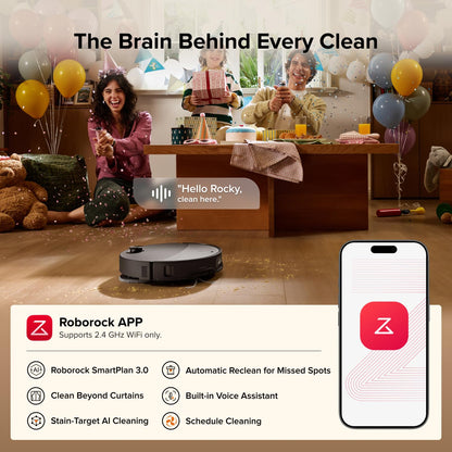 roborock Qrevo Edge 2 Robot Vacuum and Mop, 25,000Pa, 3.14'' Ultra-Slim, Zero-Tangle, AI Object Recognition, 176℉ Hot Water Mop Washing & Auto-Drying, Carpet & Pet Hair, FlexiArm Edge Cleaning