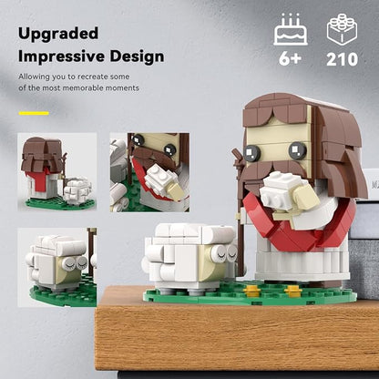Jesus Building Set The Good Shepherd Little Jesus Figures Toys Easter for Boys and Girls Ages 6 and Up