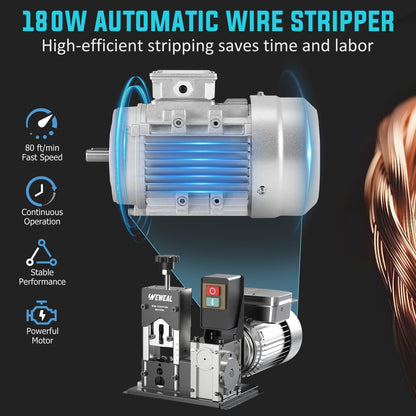 Wire Stripping Machine, 0.06''-1.18'' Automatic Wire Stripping Tool with All Aluminum Frame, Electric Wire Stripper Machine for Recycling Copper Wire