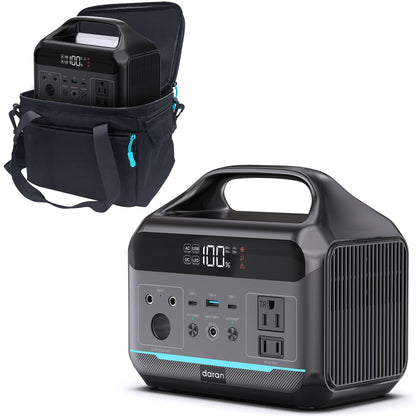 Portable Power Station 288Wh LiFePO4 Battery, 600W Power Bank with AC Outlet Fast Charging 8.4LB Lightweight Solar Generator with Multi-Port Output for Outdoor Camping, Travel, and Emergency Backup