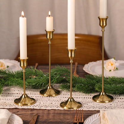 Sunnyfuture Candlestick Holders, 4PCS Taper Candle Holder for Candlesticks, Gold Candle Holders for Table Centerpiece, Wedding, Party