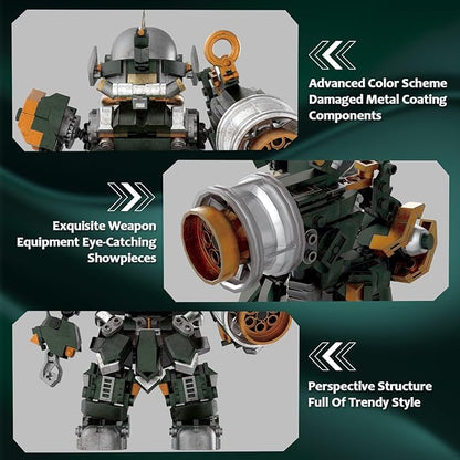 HIGH GODO Mech Robot Building Set Destroy Warrior City Soldier Mech Model Building Kit with Weapons Creative Cool Robots Toys Gift for Teens Adults 14+ (587 PCS)