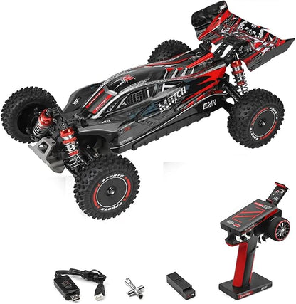 GoolRC WLtoys 124010 RC Cars for Adults 1:12 Scale Remote Control Car 4WD 55KM/H High Speed RC Racing Car 2.4GHz All Terrains Off Road RC Buggy Trucks for Teens (Black)