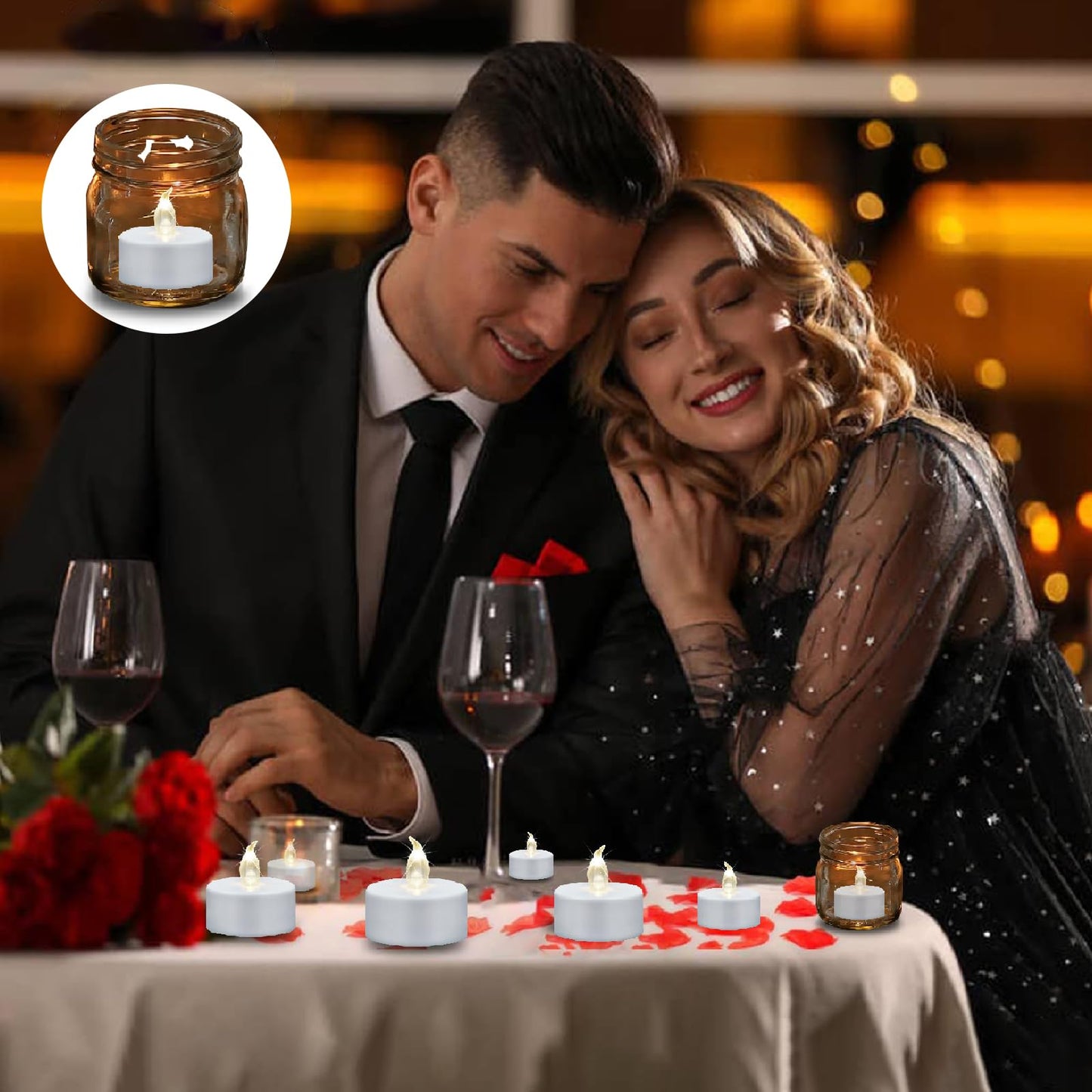 Baikaraer Battery Operated Tea Lights Candles,Flameless Led Electric Fake Candle, 50 Pack Realistic Flickering Votive Tealights, Long Lasting 200+Hours,for Wedding Party Home Decoration (Warm White)