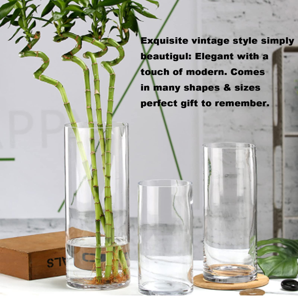 EylKoi Cylinder Vase Bulk Clear 40 Pack Cylinder Vases for Centerpieces Glass Vases for Flowers Hurricane Floating Candle Holder, Home Decor Wedding, 4''+6''+8''+10''(High)