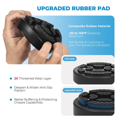 Atesilor 4pcs 50mm Screw Up Car Lift Adapter with Upgraded Rubber Lift Pads, 4-9cm Extension Car Lift Feet Tray for Car Lift Bridge Jack Stable Support, Fit for Rotary 2 Post Lift