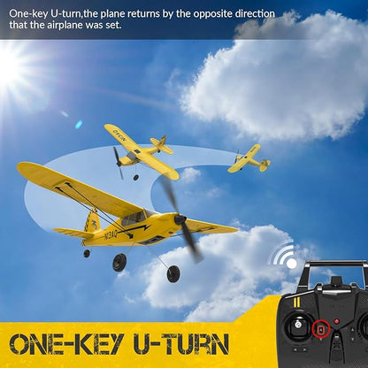 volantexrc RC Plane Trainer Sport Cub 3CH Remote Control Airplane with Prop Saver 6-Axis Gyro Stabilizer &amp 3 Modes to Fly Radio Controlled Aircraft RTF for Beginners and Adults (400mmYellow)