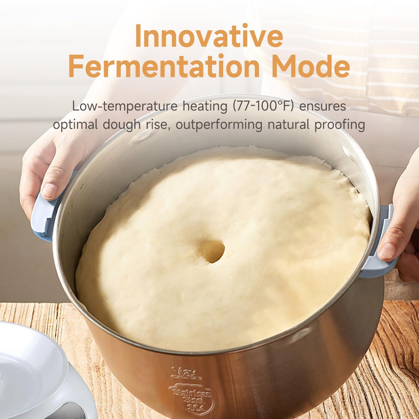 Joydeem Electric Dough Maker with Ferment Function, Microcomputer Timing, Face-up Touch Panel, 7.4Qt, 304 Stainless Steel, JD-HMJ7L
