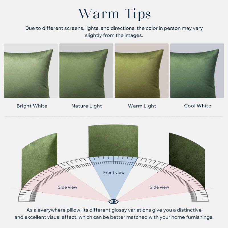 Phantoscope Pack of 2 Velvet Decorative Throw Decorative Pillow Cover Soft Solid Square Cushion Case for Couch Olive Green 18 x 18 inches 45 x 45 cm