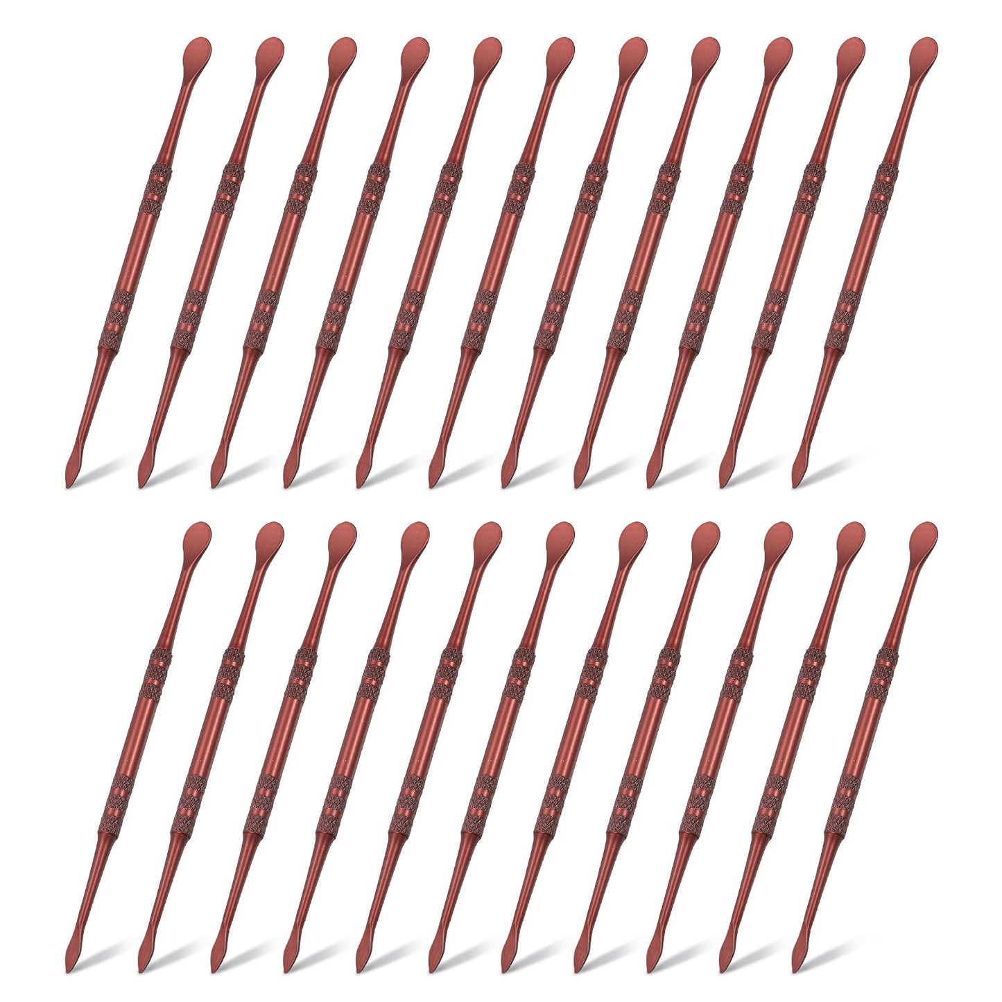 HARFINGTON 22pcs Wax Carving Tool 4.8" Double-Headed Stainless Steel Sculpture Tools Kit Modeling Engraving Sculpting Spoons for Clay Pottery Crafts Shaping, Rose Gold