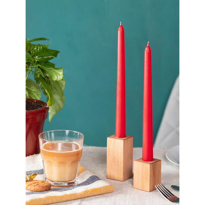CANDWAX 12 inch Red Taper Candles Set of 4 - Dripless and Long Burning Candlesticks - Perfect as Red Long Candlesticks for Dinner or Holiday Home Decor - Taper Candle Sticks