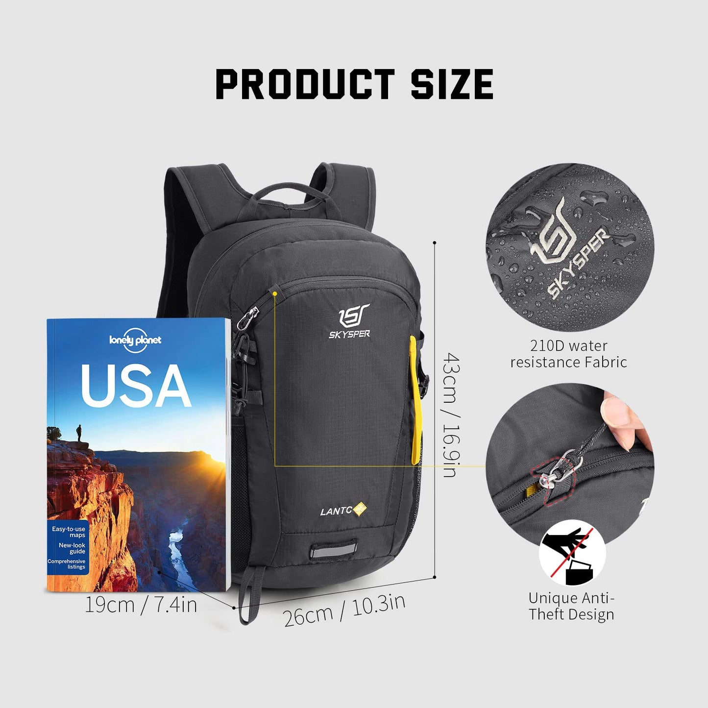 SKYSPER Small Hiking Backpack, 20L Lightweight Travel Backpacks Hiking Daypack for Women Men