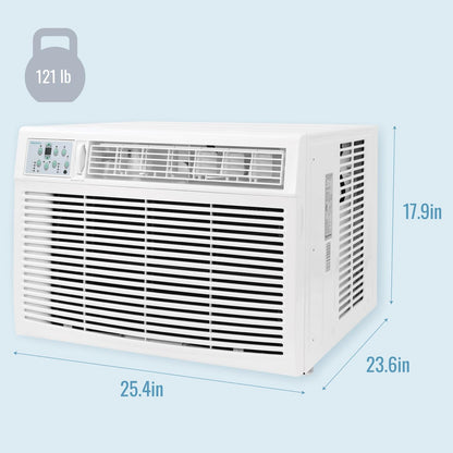 Keystone 23,200 BTU Window Air Conditioner with 16,000 BTU Supplemental Heat and Dehumidifier, 230V, Window AC for Large Rooms up to 1,500 Sq.Ft. with Smart Remote Control
