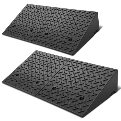 CAAP DRIVEN 2pcs 7.9 in. Rise 38.5" L x 19.6" W Heavy-Duty Rubber Arrow Curb Ramps, Bridge Ramp for Driveway, Wheelchair, Cars CAAP-TOLS-LRAMP-385-CX2