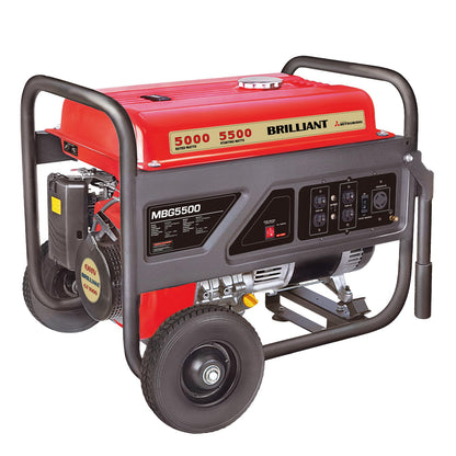 TOOLCY 5500W Gas Powered Generator – High-Performance Gas Generator with AVR, Steel Frame for Backup Power, Jobsite & Outdoor Use, 120V/240V 60Hz, Recoil Start, Not for Sale in California