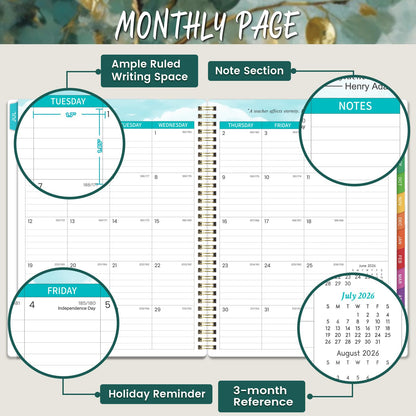 Teacher Planner 2026-2027 - Teacher Lesson Planner, July 2026 - June 2027, 8.5" x 11", 2026-2027 Planner Weekly and Monthly, Lesson Plan Book for Teachers, Colorful Tabs, Inner Pocket