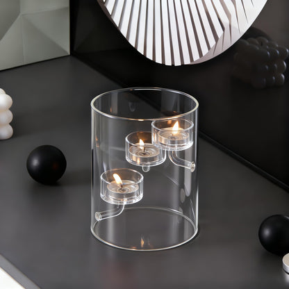Maimeili Glass Candle Holder Hurricane Crystal Decorative Candle Fits Standard Tealight for Table Wedding Dinning Centerpieces Party Supplies Home Decor