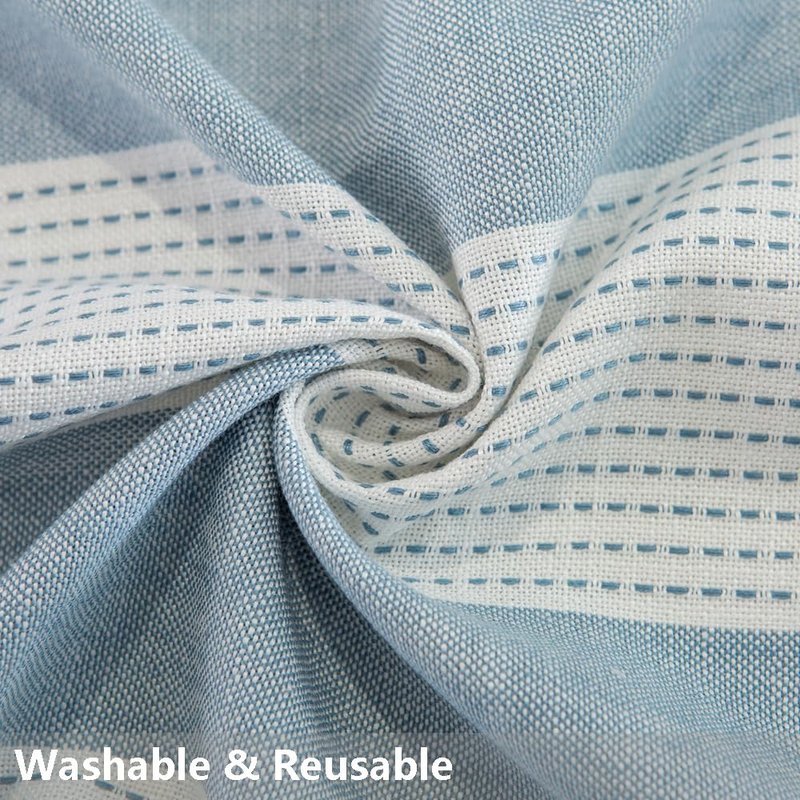 TruDelve Blue and White Stripe Cloth Tablecloths 55 x 70 inch Table Cloth Rectangle Table Fabric Cotton Tablecloths for Rectangle Tables (70"x55", Blue)