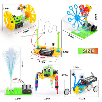 BeAndge STEM Robotics Kit - 6 Set STEM Toys for Age 8-13 8-10, Kids Crafts for Girls Boys Toys Gifts 6 7 8 9 10 Year Old Birthday Gifts, Engineering Science Robot Building Kits for Kids Age 8-12 6-8