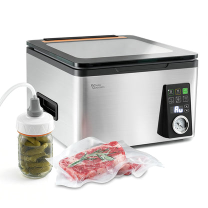 Vesta Precision 12” Chamber Vacuum Sealer, Smart Auto Vacuum Time, Easy-to-Clean System, Commercial-Grade Pump, Deep Chamber for Liquids, Meats, Mason Jars & Sous Vide, V553