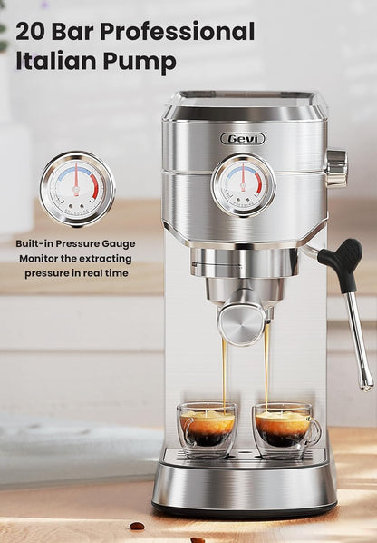 Gevi Espresso Maker 20 Bar & 3pcs Espresso Machine Accessories Set