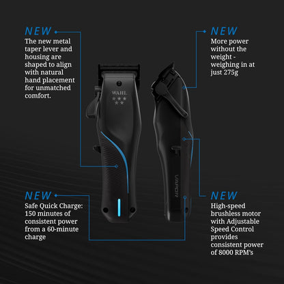 Wahl Professional 5 Star Vapor Clipper Corded and Cordless Operation F32 Adjustable Balding Blade Adaptable Speed